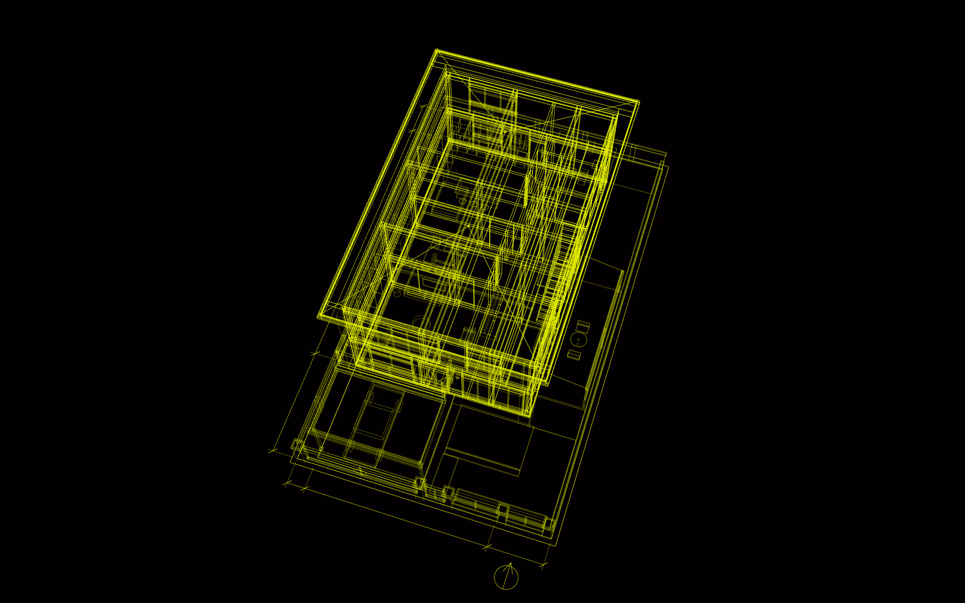 Our 3D house for Aero Construction as blueprint lines